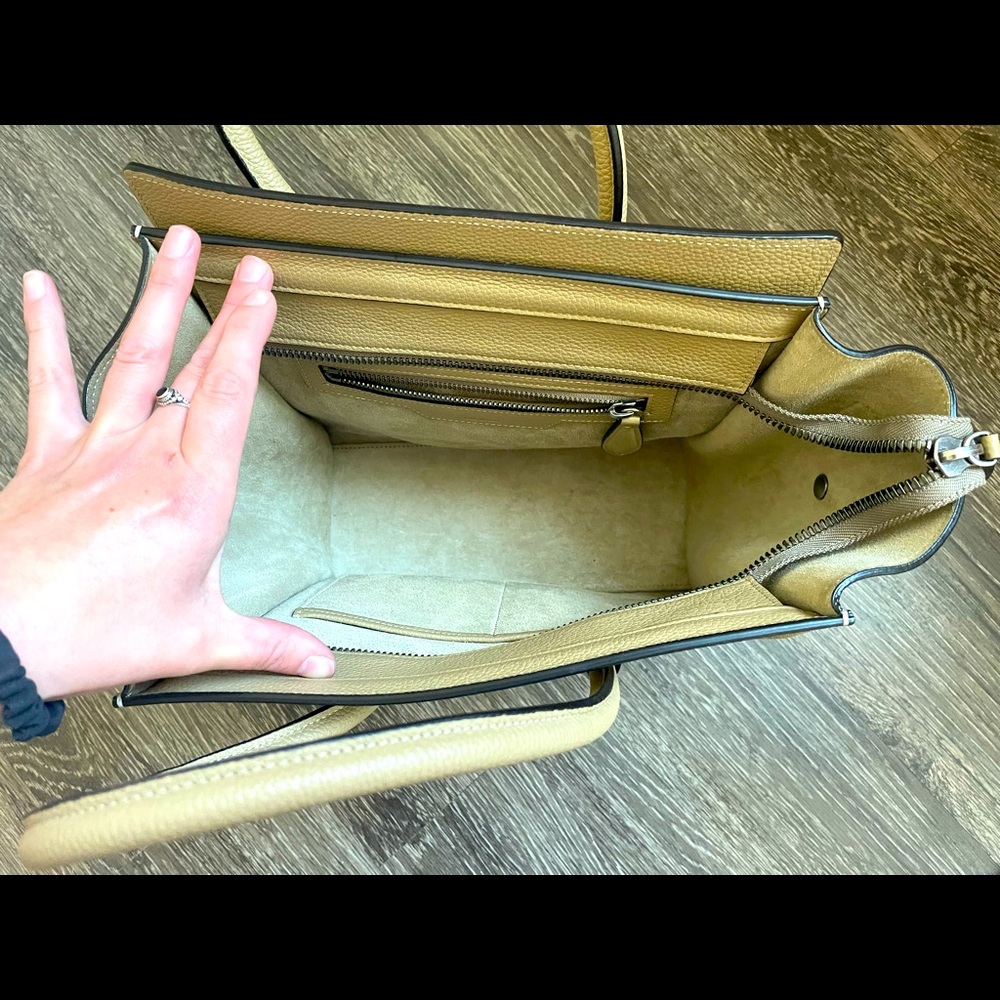 Authenticated Celine tote micro luggage drummed calfskin in Dune - Picture 3 of 12